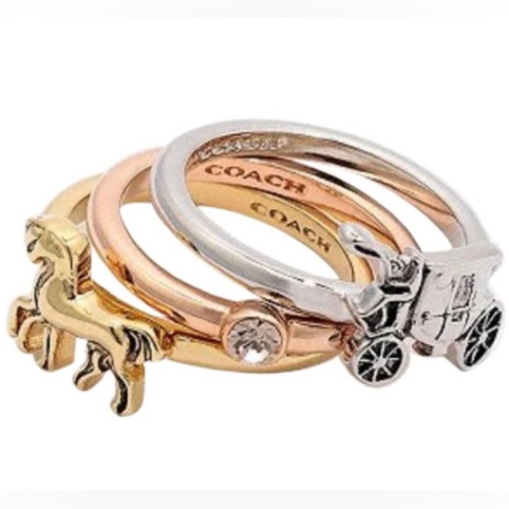 Coach Horse and Carriage Ring set